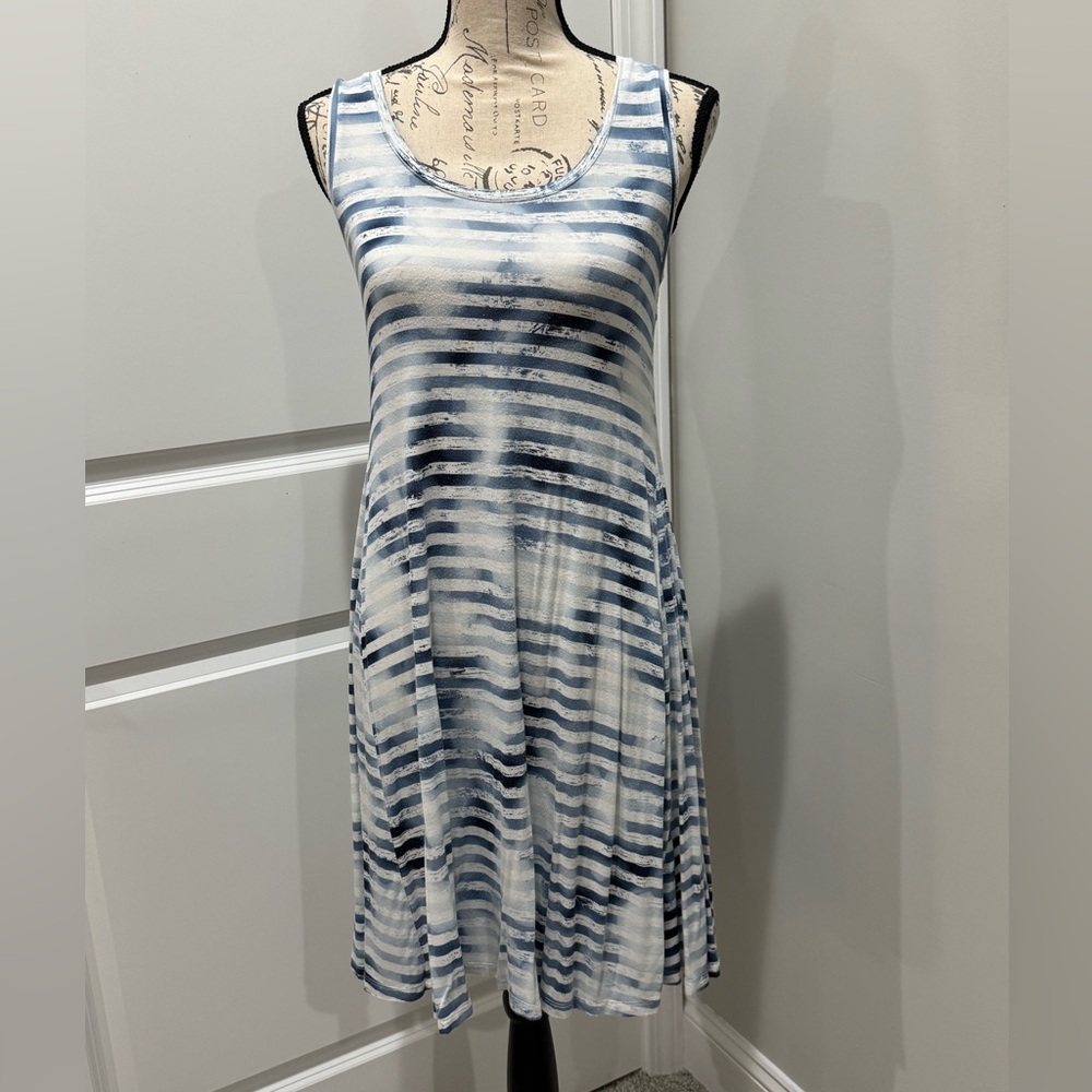 Style & Co. Blue and White Striped Dress